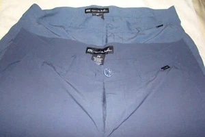 2 Pairs Of Travis Mathew Flat Front 10" Inseam Blue Micro Stripe Golf Shorts 34" - Picture 1 of 8