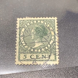 Nederland Postzegel 5 Cent Queen Stamp Green 1910 - Bild 1 von 2
