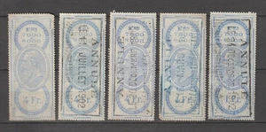 Belgium Revenue Cinderellas Fiscal Fiscaux Taxpaid Tax Stamps Fiscaalzegels 8 - Picture 1 of 1