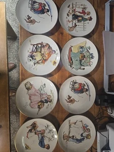 6er Set Norman Rockwell Gorham 1972 Four Seasons Collector Plates EUC limited - Bild 1 von 13