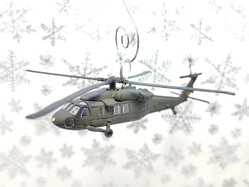 Sikorsky UH-60 Black Hawk US Army Helicopter Custom Christmas Ornament  War Gift - Image 1 of 4