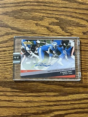 2020 Panini Instant NFL #14 D'Andre Swift RC  Orange Auto /10  (First NFL TD) - Image 1 of 2