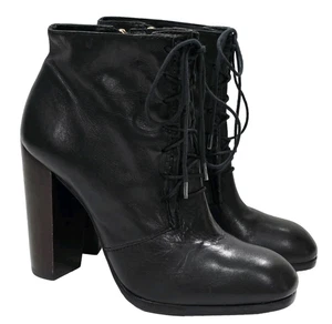 Elizabeth & James stivaletto stivaletto NERO PELLE tacco pizzo cerniera 7,5 M nuovo - Foto 1 di 24