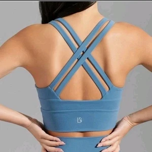 Reggiseno sportivo Buff Bunny Rosa blu polvere donna taglia small Activewear elasticizzato - Foto 1 di 5