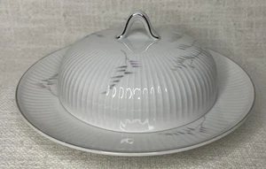 Lata de mantequilla de porcelana vintage Thomas Gloriana campana de mantequilla redonda - Imagen 1 de 5