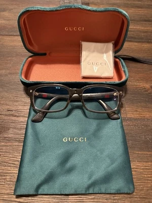Armações de óculos quadradas cinza Gucci GG0012O 003 54-18-145 com estojo e bolsa - Imagem 1 de 4