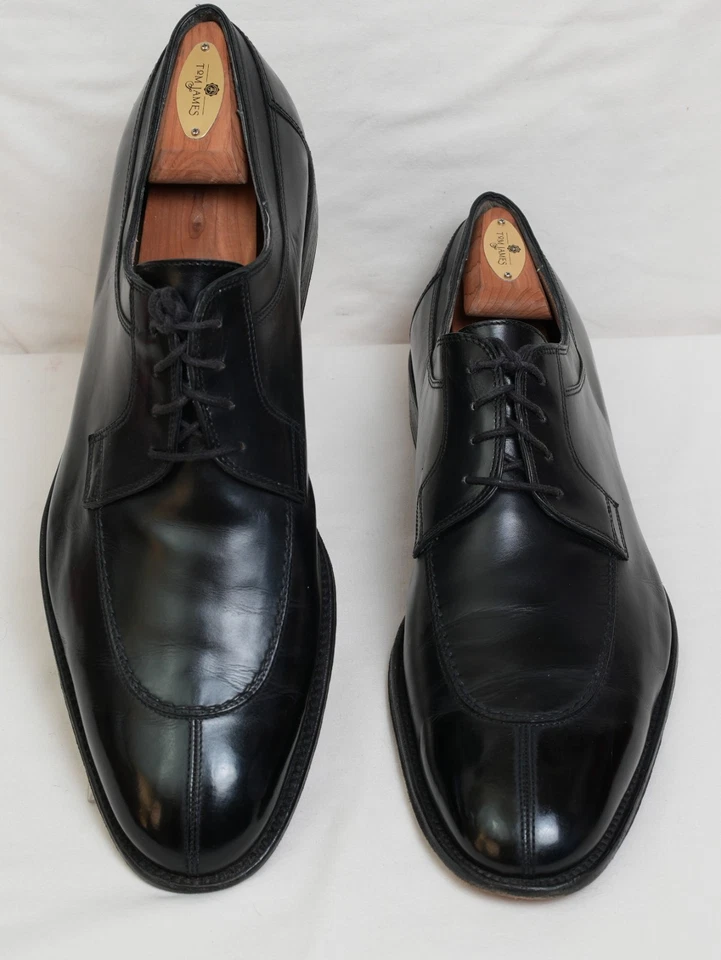 Salvatore Ferragamo Mens Black Split Toe Oxford Shoes 13 D Retail $1450 Italy - Image 1 of 4