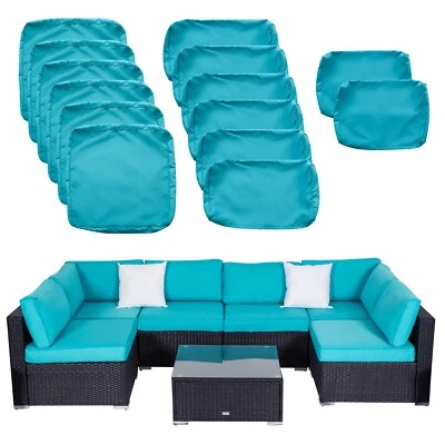 Набор из 7 сменных чехлов для уличной мебели для патио синие - Изображение 1 из 4