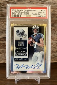 2015 Contenders Playoff Ticket #225 Marcus Mariota /99 ROOKIE AUTO RC PSA 8