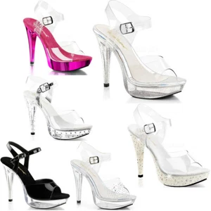 Pleaser Fabulicious 5" Heel 1" Pf Ankle Strap Sandals Adult Women Cocktail/508 - Picture 1 of 43