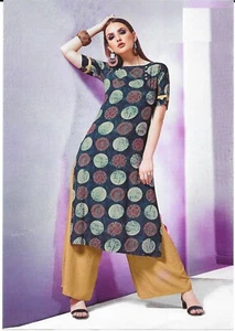 Indian Ladies Kurti Palazzo Set, Kurti/Kurta/Tunic/Top/Blouse, Ready to wear Set - Picture 1 of 2