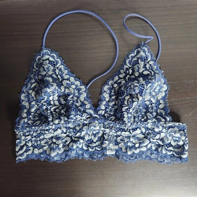 Cosabella PRET Lace Bralette Womens Size Medium Navy Silver Gray - Image 1 of 3