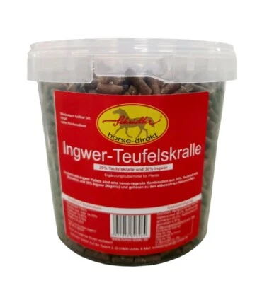 Ingwer-Teufelskralle Pellets, 1750g Eimer Pferd, Pony  Freude an der Bewegung - Bild 1 von 4