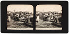 Original 1890er Zelluloid-Stereofoto Markt in Tanger, Marokko, Orient