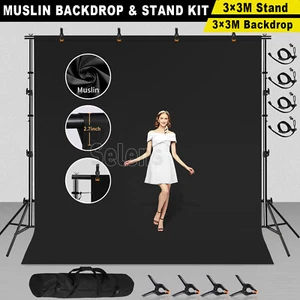 3X3M Photo Backdrop Stand Kit / 3M 6M Green White Black Screen Background Studio - Picture 1 of 71