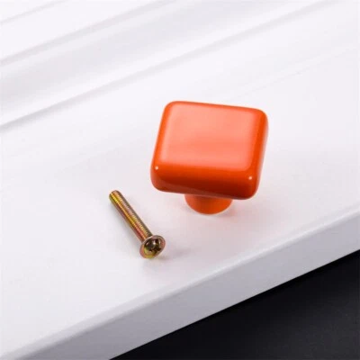 Perilla de puerta de gabinete de cobre de cerámica de 1 pieza manija cuadrada remodelación de un solo orificio Foto 1 de 4