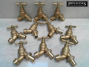 10 x WRAS OMOLOGATO Rubinetto da Giardino Esterno Tubo Unione Bavaglino Rubinetto 1/2" Ottone - Foto 1 di 2