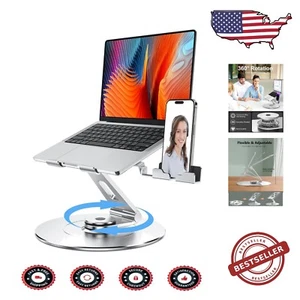 Aluminum Laptop Stand with Foldable Design & Phone Holder – Silver Elegance - Picture 1 of 10