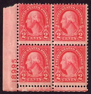 Scott #634 George Washington Red Plate Block of 4 Stamps - MNH P#18995 #20 - Picture 1 of 2