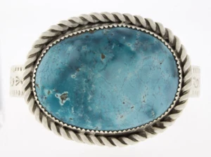 Kingman Turquoise Bracelet By Santo Domingo Artist Daniel Coriz - Picture 1 of 4