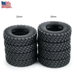 4 neumáticos OD 83,5 mm para neumáticos de radiocontrol 1/14 llanta delantera/trasera Tamiya camión tractor coche - Imagen 1 de 17