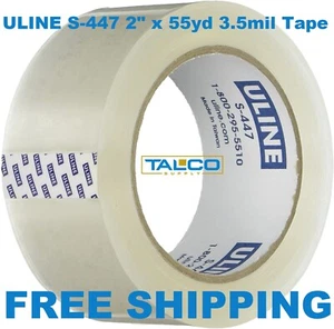 (6) Uline S-447 2 Zoll x 55 Yds 3,5 Mil strapazierfähige Verpackung & Versand Bandrollen - Bild 1 von 1