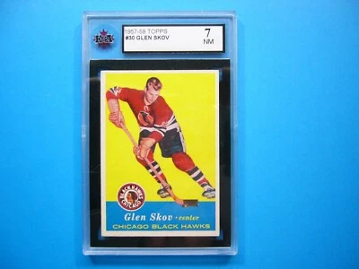 1957/58 TOPPS NHL HOCKEY CARD #30 GLEN SKOV KSA 7 NM SHARP!! 57/58 TOPPS GL - Image 1 of 2