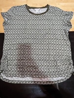 Blusa top mujer liz claiborne blanco verde talla XL Foto 1 de 4