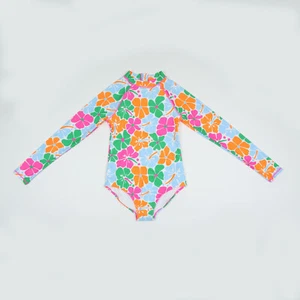 Cotton On Big Girls One Piece Swimsuit Hibiscus Daisy Brights Size 13-14 - Picture 1 of 2