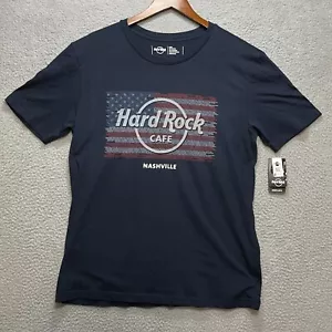HARD ROCK CAFE Nashville T-Shirt Mens Large Black USA Flag Graphic Freedom Tee - Picture 1 of 9