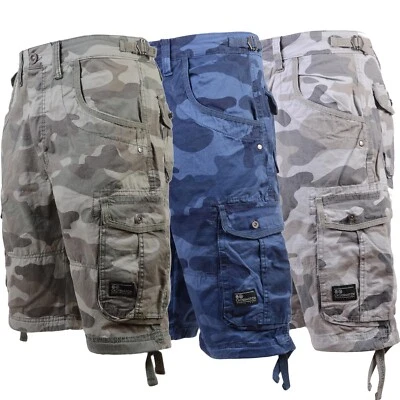 Pantaloncini da uomo Crosshatch cargo combattimento mimetici esercito lunghi pantaloni militari lunghezza ginocchio