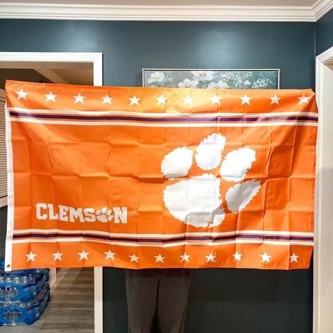 NCAA Clemson Tigers football 3'x5' Single Sided Banner Flag with Grommets Cover