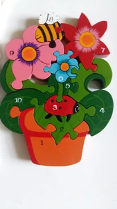 Beautiful 10 piece flowerpot bee ladybird Alphabet Jigsaw of County Mayo Ireland - Picture 1 of 6