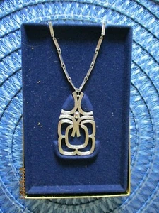 Vintage Avon Bambus silberfarben Anhänger 24" signiert - Bild 1 von 3