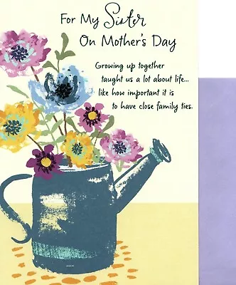 Happy Mother's Day Sister Purple Garden Flowers Watering Can Hallmark Card - Image 1 of 3