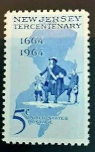 Scott #1247 - 5 Cent Stamp New Jersey Tercentenary, Carteret- MNH 1964 - Picture 1 of 1