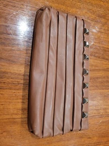 Vintage Gianni Bini Pleated Studded Leather Hinged Clutch Handbag - Picture 1 of 6