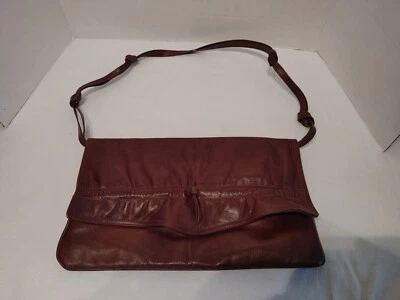 Meyers Brown Leather Evening  Cocktail hand Satchel shoulder purse 8x13 1950's - Image 1 of 4