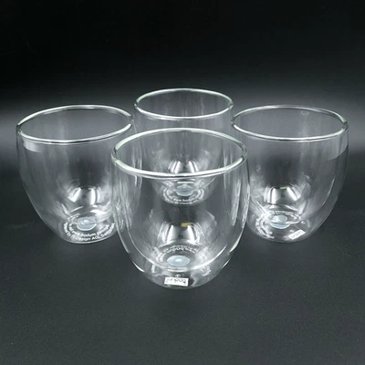 Set of 4 Bodum Double-Wall Glasses 8 oz Pavina Insulated Tumblers - Image 1 of 4