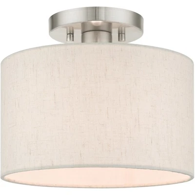 Livex Lighting 49808-91 Meadow Semi-Flush Mount Brushed Nickel - Image 1 of 4
