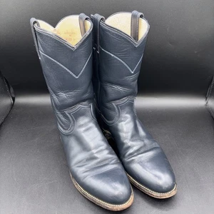 Womens Justin Original Roper Boots size 8.5 B Blue Kipskin style L3057 USA made - Picture 1 of 14