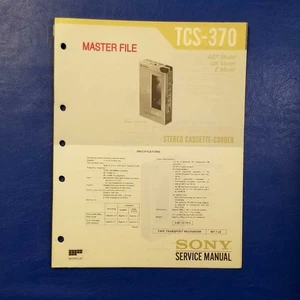 SONY TCS-370 Service Manual Original Paper OEM Repair Guide - USA - Picture 1 of 10