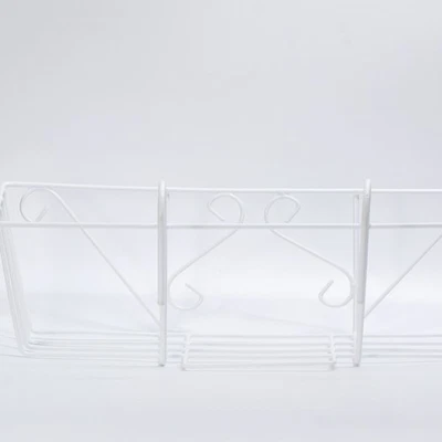  Rechteckige Metallanlage Stand Balkon Hängende Fensterkasten über Deck Geländer - Bild 1 von 4