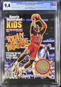 MICHAEL JORDAN RARE 1998 FULL SI FOR KIDS MAG CARDS POSTER INSERTS BULLS CGC 9.4 - Picture 1 of 2