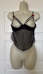 Y2K Frederick of Hollywood Demi Satin Regal BH Maid Open Cup PEEK A BOO Gr. M - Bild 1 von 12
