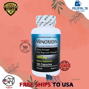 Minoxidin 1000mg Hair Growth Extra 120 Pills For Men & Women Regrowth Strength - Picture 1 of 14