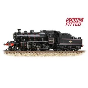 Graham Farish 372-628BSF LMS Ivatt 2MT 46464 BR forrado negro (cresta tardía) - N - Imagen 1 de 1