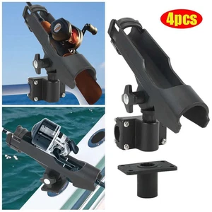 NEW, SET OF 4 FISHING POLE ROD HOLDERS FOR BOAT KAYAK CANOE 360 ADJUSTABLE MOUNT - Picture 1 of 19