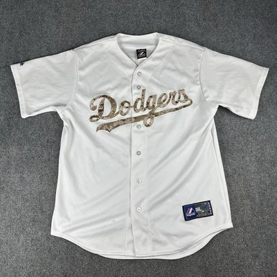Majestic Los Angeles Dodgers Puig Camo Baseball Jersey Large Men’s White USA 00s - Image 1 of 4