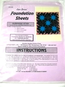 Suprise Star Foundation Sheets Paper Piecing by Lynn Graves Makes 24 Blocks F1 - Picture 1 of 2